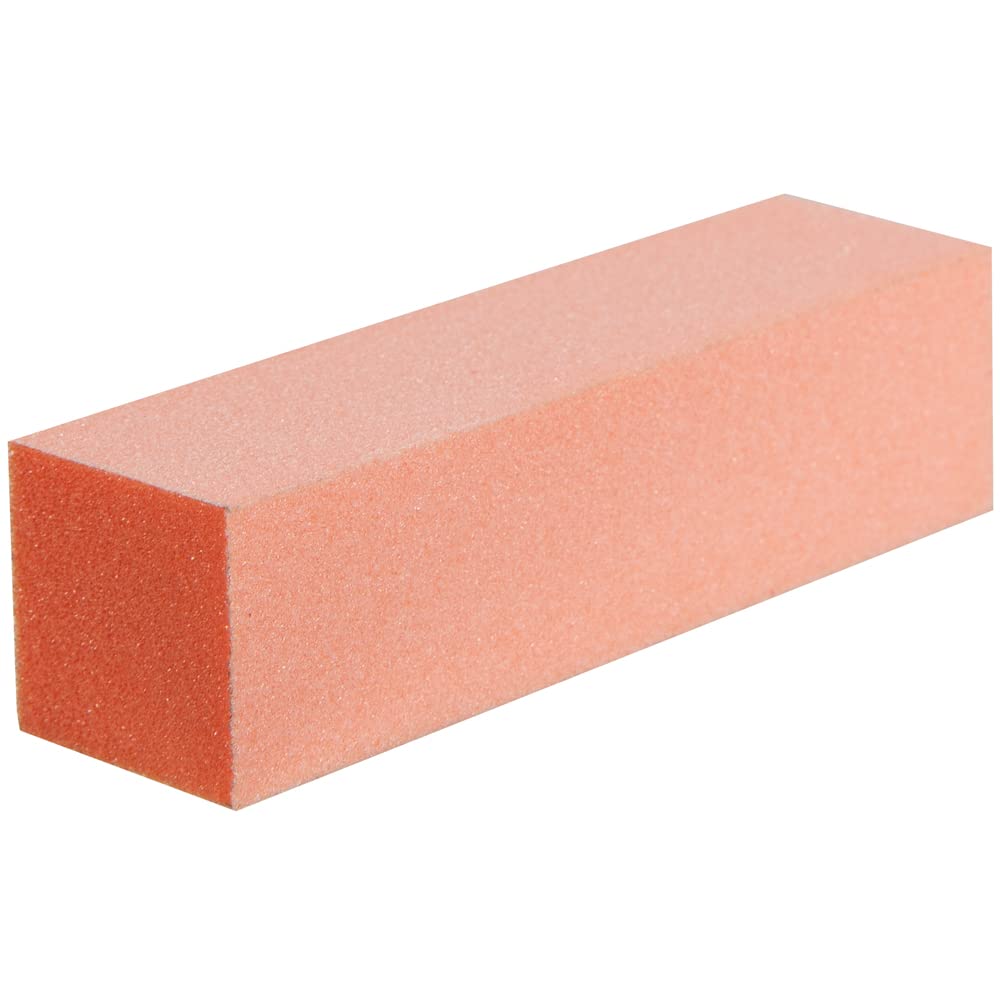 ForPro Professional Collection Buffing Block, Orange, 100/180 Grit, Three-Sided Manicure and Pedicure Nail Buffer, 3.75    L x 1