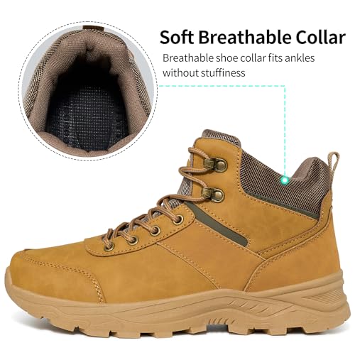 HARENCE Men's Waterproof Hiking Boots Lightweight Slip-Resistant Ankle Support for Trekking Walking
