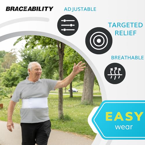 BraceAbility Rib Injury Binder Belt - Universal Brace for Women, Broken, Fractured, or Cracked Ribs, Cage Compression Wrap...