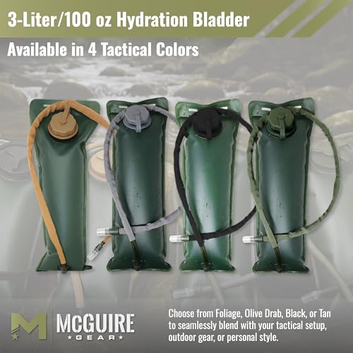 M MCGUIRE GEAR Hydration Bladder, 3L/100 oz. Water Bladder, Leak Proof Hydration Pack, Water Reservoir with Insulated Drin...
