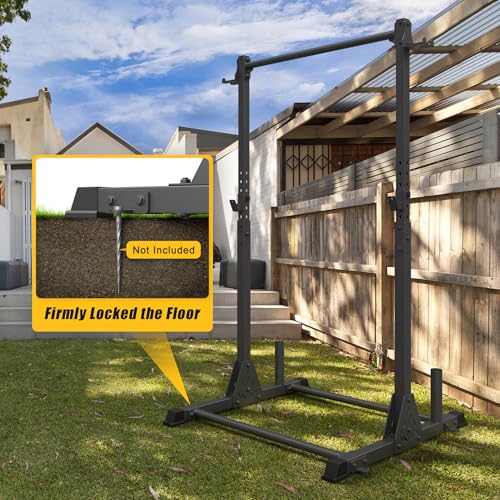 Jusgym Pull Up Station, Strength Training Workout Pull Up Bar Free Standing for Home Gym, Adjustable Heavy Duty Pullup Bar...