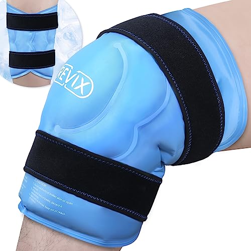 REVIX 20‘’ XXXL Knee Ice Pack Wrap Around Entire Knee, Extra Large Ice Pack for Leg Discomfort Reducing, Cold Compress The...