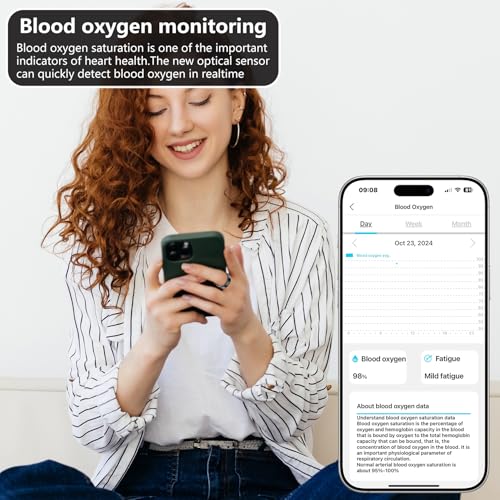 Thin Smart Ring for Fitness & Health Tracking - Heart Rate/Blood Oxygen Monitor, 5ATM Waterproof, Sleep Analysis, Pedomete...