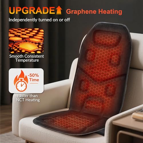 COMFIER Back Massager for Chair – Upgraded Vibration Chair Massager, Deep Tissue Back Massager for Pain Relief, Massage Ch...