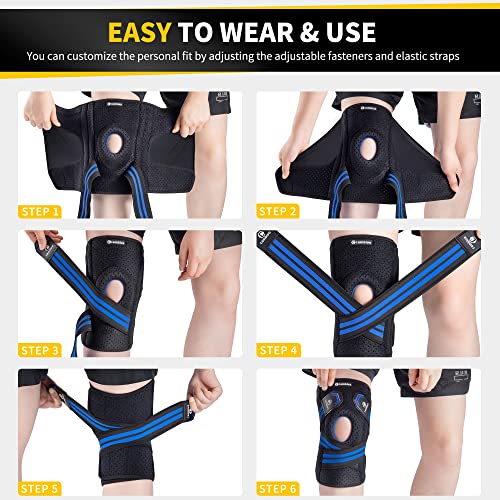 CAMBIVO Knee Brace for Women & Men, Knee Brace with Side Stabilizers for Knee Pain Relief, Adjustable Compression Knee Sup...