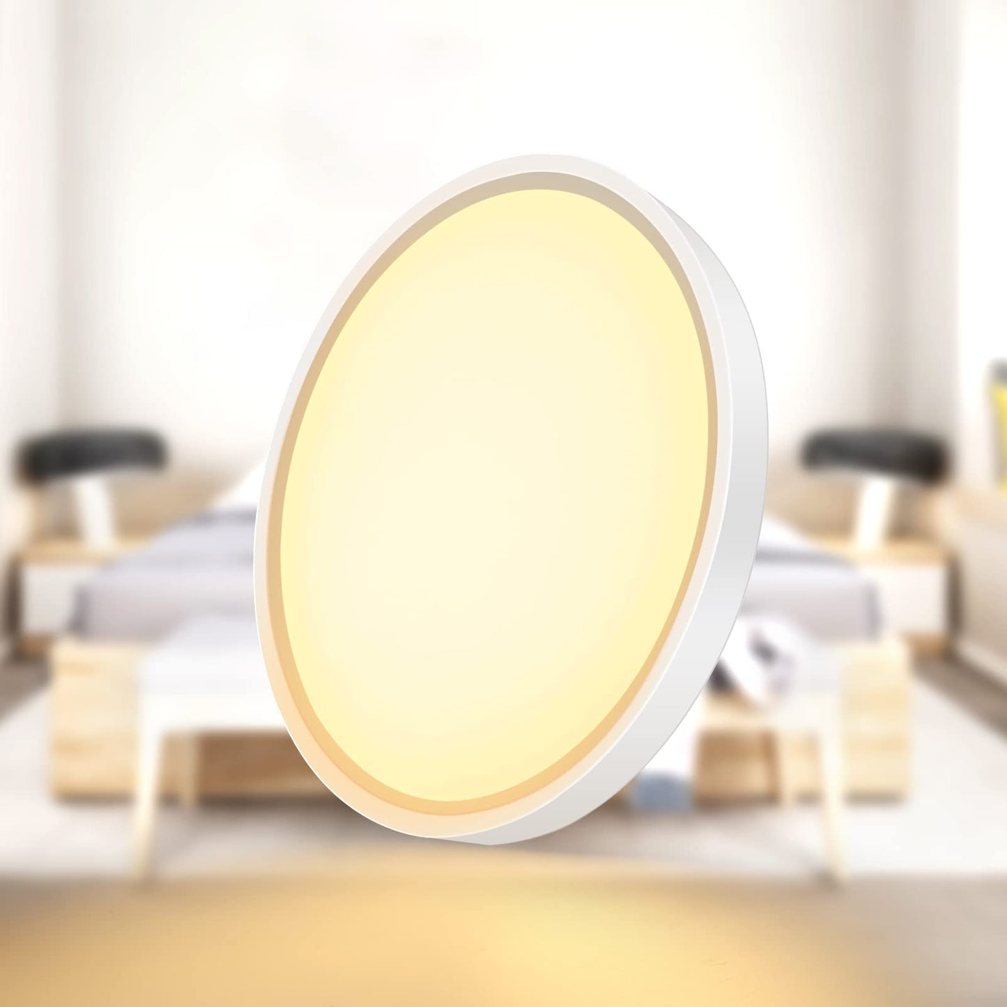 inShareplus LED Flush Mount Ceiling Light, 12W, 7inch, Warm White, Model LV180, Modern Ceiling Fixture for Bedroom, Bathroom, Kitchen