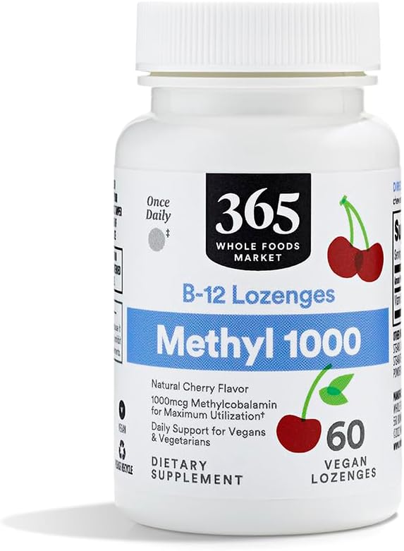 Whole Foods Market, Methyl B-12, Cherry Lozenges, 1000 MCG, 60 Count