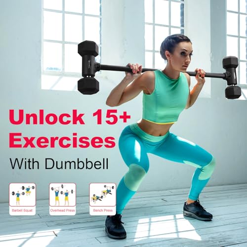 Aspireartisans Dumbbell to Barbell Converter – Adjustable Weights & 200LB Capacity for Home Gym Strength Training