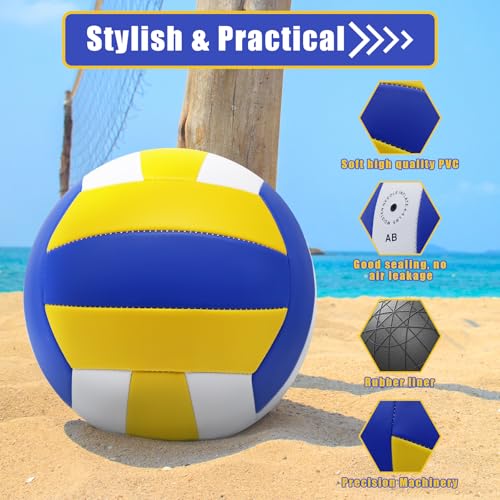 ZHUOKECE Volleyball, 10 Pack Official Size 5 Inflatable Volleyballs Pool Volleyball Spike Training Equipment Outdoor Sand ...