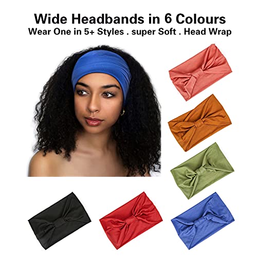 GiLi 6 Pack Wide Headbands for Women Non Slip Soft Elastic Hair Bands Yoga Running Sports Workout Gym Head Wraps, Knotted ...