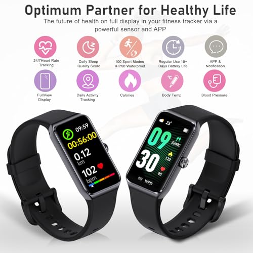 Fitness Tracker with Step Counter/Calories/Stopwatch, Activity Tracker, Health Tracker with Heart Rate Monitor, Sleep Trac...