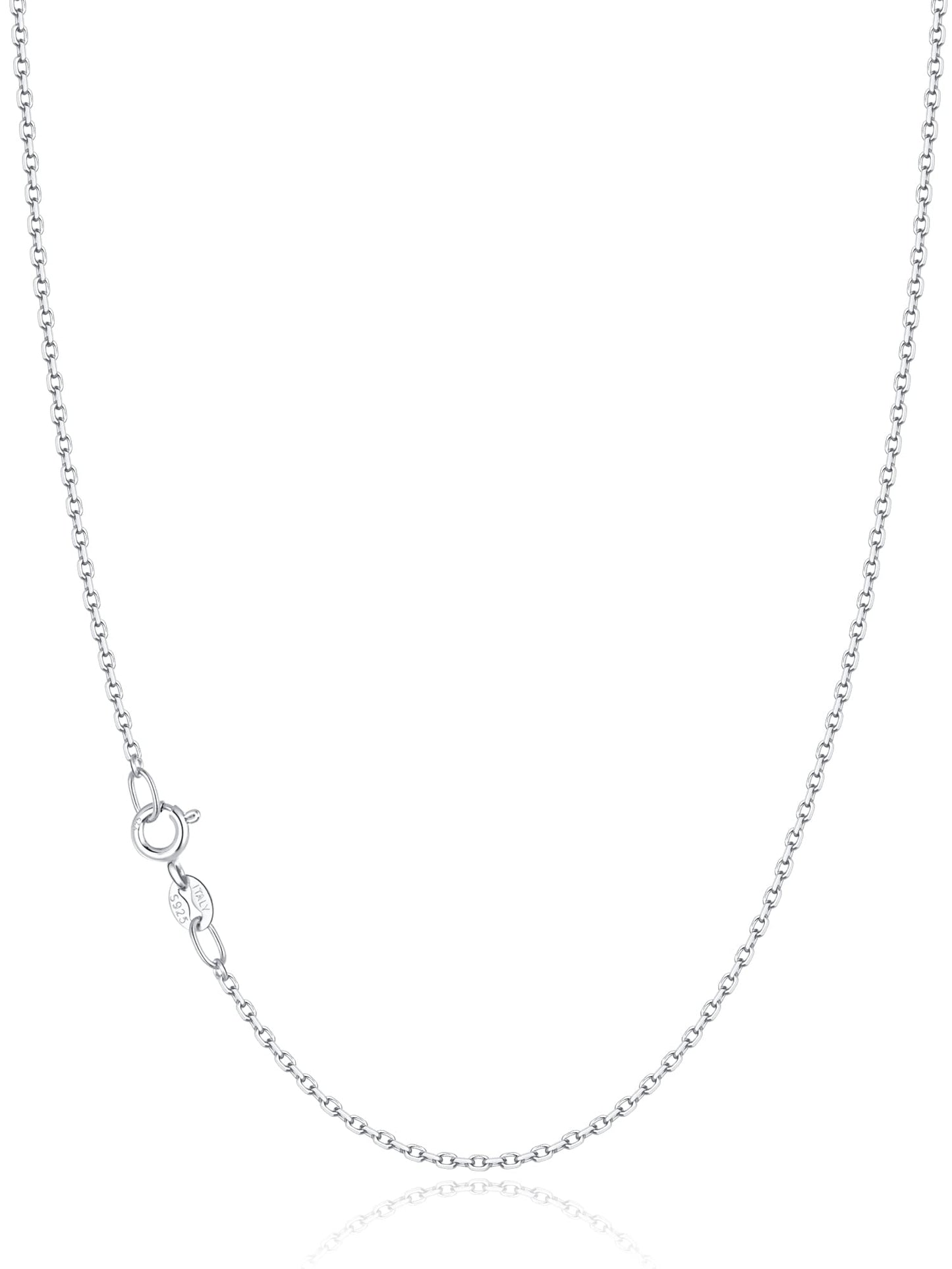Jewlpire Solid 925 Sterling Silver Chain Necklace for Women, Super Sturdy & Shiny 1.2mm Cable, 20 Inches