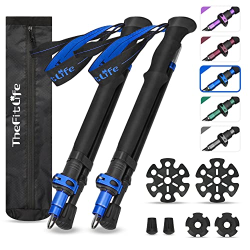 TheFitLife Anti Shock Trekking Poles + Folding Poles Aluminum