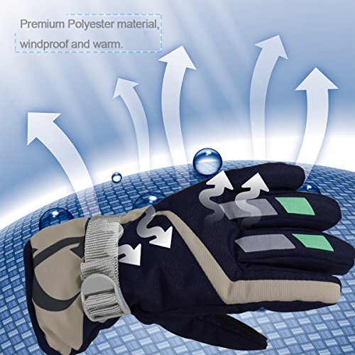 YR.Lover Children Ski Gloves Winter Warm Outdoor Riding Thickening Gloves(2-4Y)