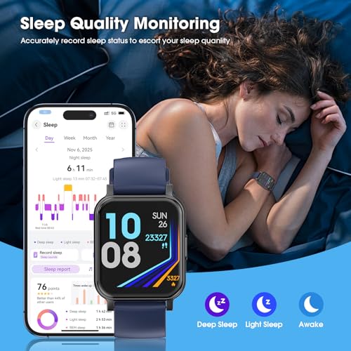POIUZET Fitness Tracker, Fitness Watch with Blood Oxygen, Heart Rate Monitor, Steps Calories Counter, Sleep Monitor, Pedom...