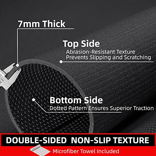 GymCope Large Exercise Mat for Home Workout,12‘x6’/10'x6'/9'x6'/8'x6'/7'x5'/6'x4' (7mm) Extra Thick Workout Mat, High-Dens...