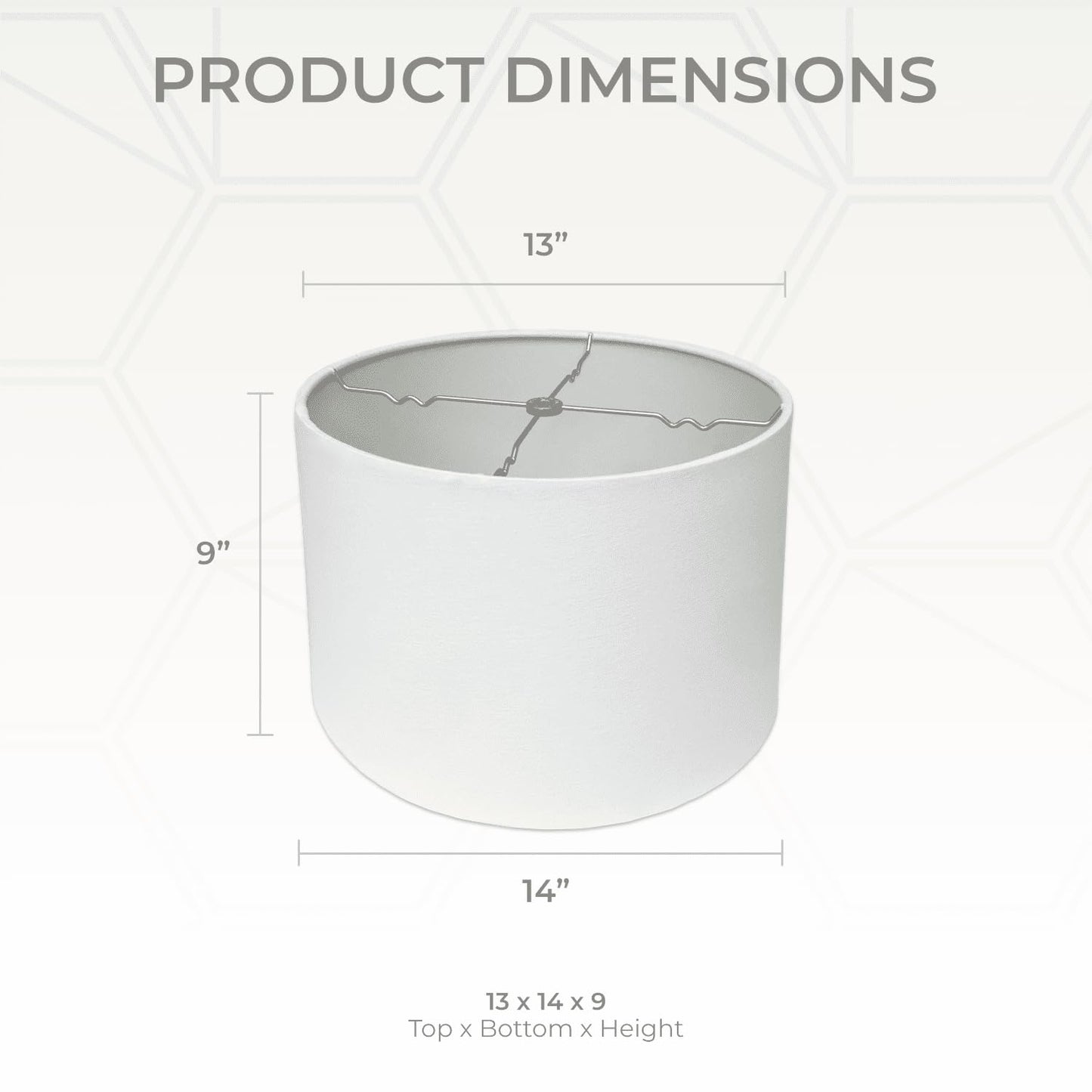 Royal Designs, Inc. Shallow Drum Lamp Shade, HB-610-14LNWH-2, Linen White, 13x14x9, 2 Pack