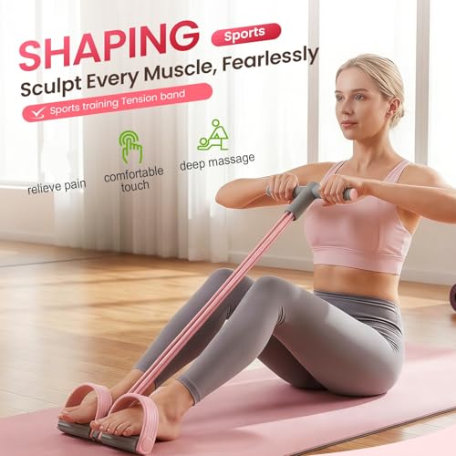 Pedal Resistance Bands with Handles, Multifunction Elastic Yoga Resistance Band,Foot Pedal Resistance Band,Yoga Elastic Ex...