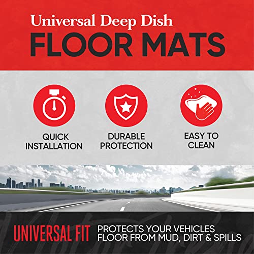 Motor Trend 943-BK FlexTough Defender Car Floor Mats -Next Generation Deep Dish Heavy Duty Contour Liners for Car SUV Truc...