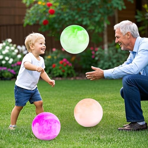 3 otters 6PCS Playground Balls, 8.5 Inche Inflatable Bouncy Balls with Pump, Kickball DodgeBalls, for Kids Indoor Outdoor ...