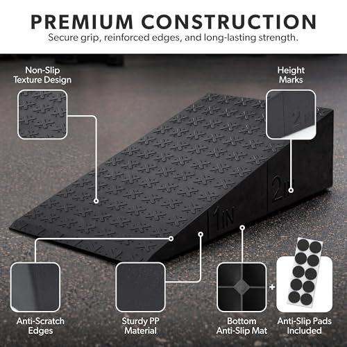 ZKDLFIRE Squat Wedge Block – 2 Pcs for Heel Elevated Squats & Mobility, Non-Slip Incline Slant Board for Ankle Mobility, C...