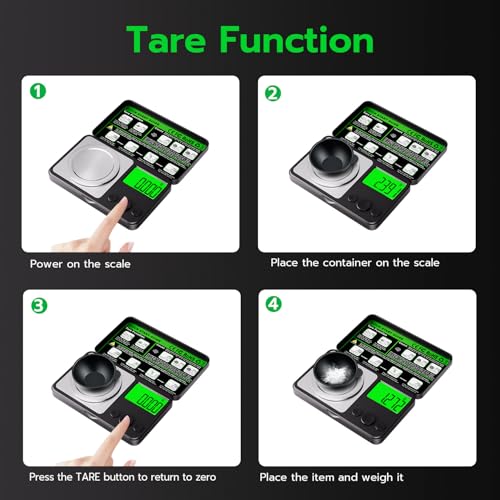 Wigearss Digital Milligram Scale 50g x 0.001g, Mini Precision Scale with Tare weight Function,Calibration Weight ＆ Backlit...