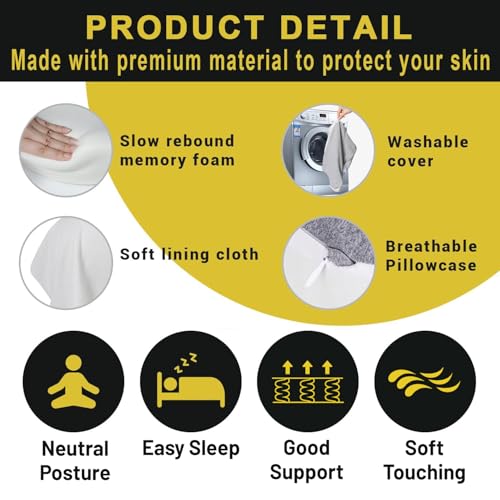 anzhixiu Long 14” Knee Pillow for Side Sleeper Fully Support Thighs and Knees for Required Knee Separation- Leg Pillow for...