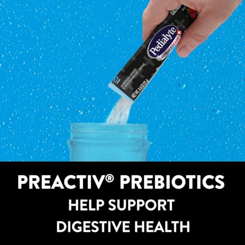 Pedialyte AdvancedCare Plus Electrolyte Powder, Has 33% More Electrolytes and PreActiv Prebiotics, Berry Frost, 6 Powder P...