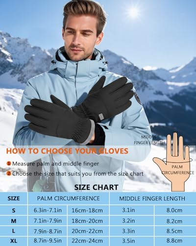 Vanolu Waterproof Ski Gloves for Men & Women – Insulated, Windproof Winter Snow Gloves Engineered for Extreme Cold Weather