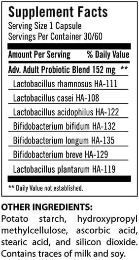Flora - Advanced Adult's Blend Probiotic, Seven Senior-Specific Strains, Gluten Free, Raw Probiotic with 34 Billion Cells, 30 Capsules
