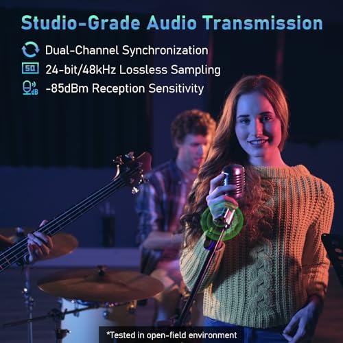 JOYO 2.4GHz Wireless Microphone System 4-Channel XLR Transmitter & Receiver Dynamic/Phantom-Powered Condenser Mics Adapter...