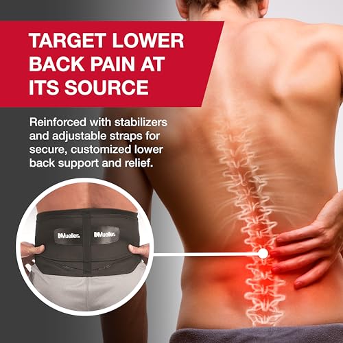 MUELLER Sports Medicine Lumbar Back Brace with Removable Pad, Ideal for Upper and Lower Back Pain, Relief & Support for Me...