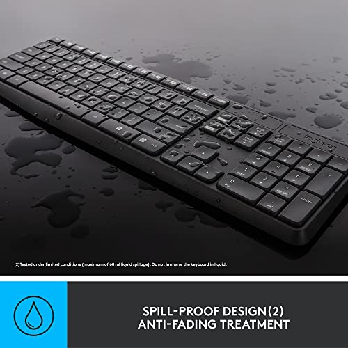 Logitech MK235 Wireless Keyboard and Mouse Combo for Windows, 2.4 GHz Wireless Unifying USB Receiver, 15 FN Keys, Long Bat...