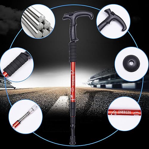ThreeH Walking Sticks Lightweight Trekking Poles T Anti-Slip Handle Design Adjustable Walking Cane for Travel Hiking Climb...