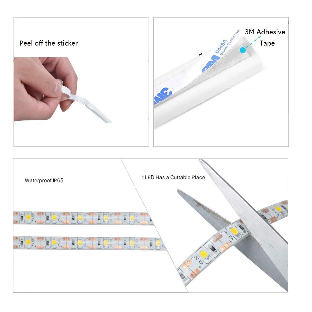 Kucam Motion Sensor Led Closet Light, 1.5M Battery-Powered, 6000K White, Pir Auto On/Off, Ideal For Wardrobe, Bathroom, Kitchen