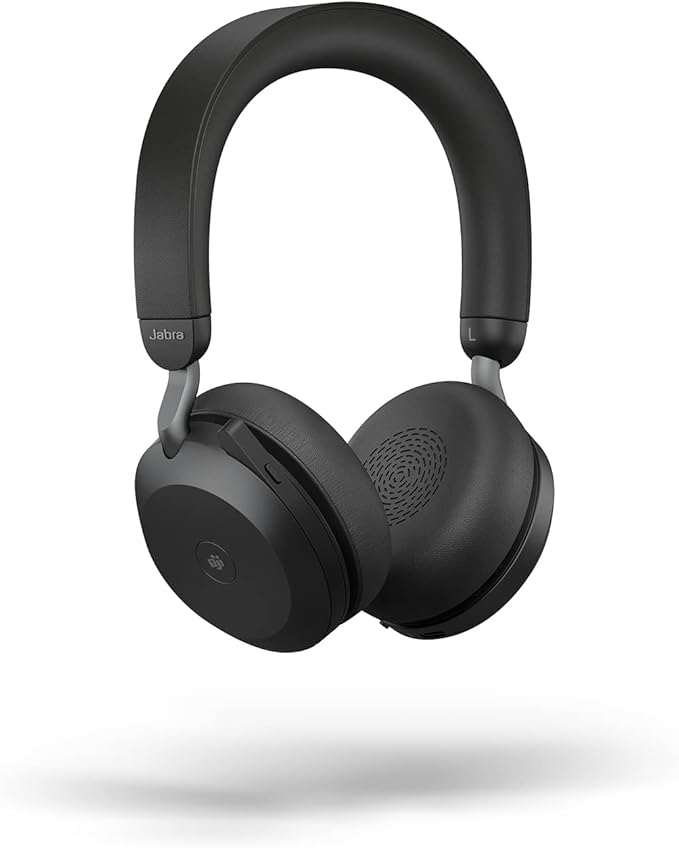 Jabra Evolve2 75 PC Wireless Headset with 8-Microphone Technology - Dual Foam Stereo Headphones with Adjustable Advanced A...