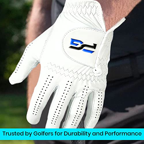 PG Golf Gloves (5 Pack) Cabretta Leather, Premium Quality Mens Golf Gloves