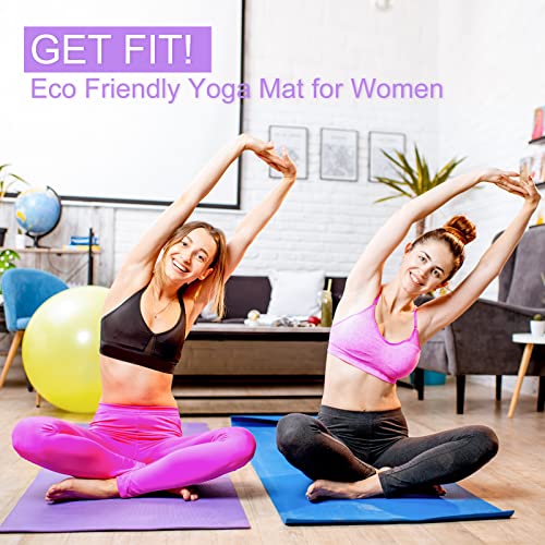 24 Pcs 3 mm Thick Yoga Mat Bulk, Exercise Workout Non Slip Fitness Pad for Women Kids Gym Home Yoga Pilates, Reliable Stur...