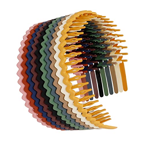 WOVOWOVO Plastic Hair Bands with Teeth, 10 Packs Thin Headbands for Women Girls Teens, Non Slip Hair Comb Head Bands Hair ...