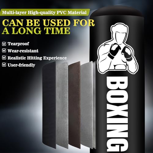 Freestanding Punching Bag for Adults Teens, 70'' Heavy Boxing Bag with Stand with Gloves, Pump and Jump Rope, Women Men St...