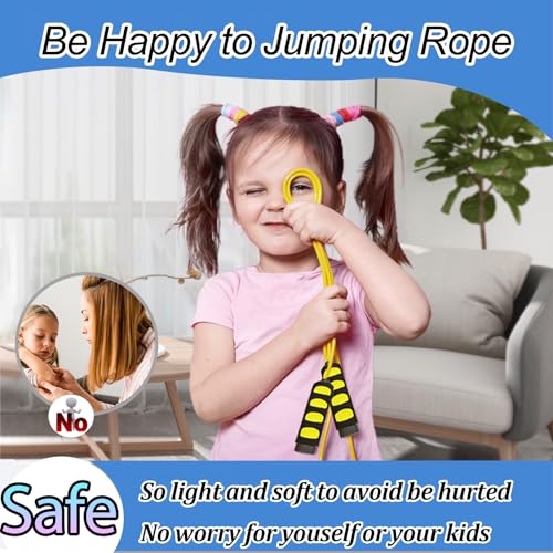 Ponydash Jump Rope, Jump Ropes for Kids, 2 Pack Kids Jump Rope Lightweight &Adjustable &Durable jumping rope for Fitness-S...