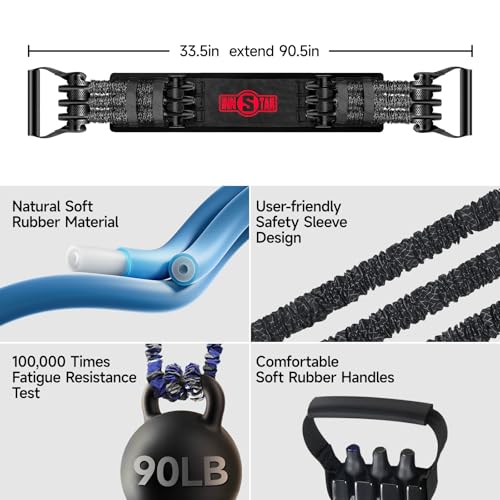 Innstar Multi-Function Resistance Bands for Working Out, Push Up Exercise Bands Resistance Bands Set for Bench Press Gym E...