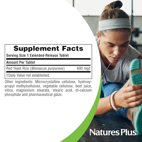 NaturesPlus Herbal Actives Red Yeast Rice, Extended Release - 60 Tablets - Non-GMO, Vegetarian, Gluten Free - 60 Servings