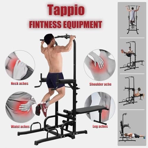 Tappio Power Tower Pull Up Bar for Home Gym, Multi Functional Pull Up Bar Stand Dip Bar Station with Weight Bench, Adjusta...