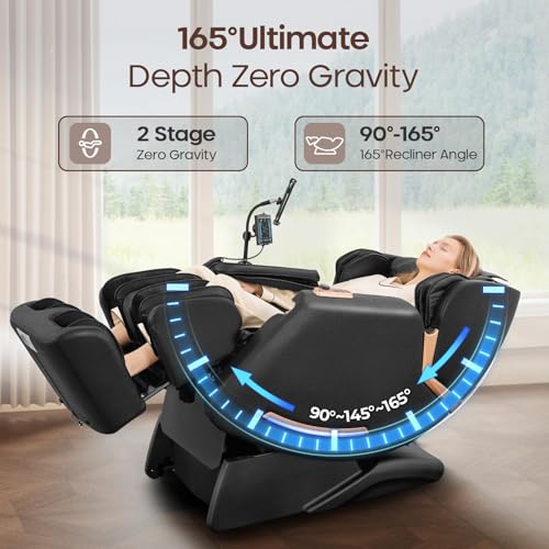 4D Massage Chairs Full Body - 53.5 Extend Sl Track Shiatsu Massage Chair - Zero Gravity Massage Chair,Core Heating & 22 Ai...