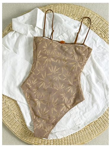SOLY HUX Women's One Piece Swimsuit Cutout Bathing Suits High Cut Swimwear Vacation Cruise Wear