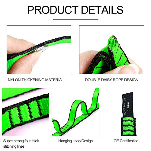 KIKIGOAL 2pcs Safety Daisy Chains Strong Climbing Strap Adjustable Nylon Strap Rope Yoga Pilates Stretching Straps