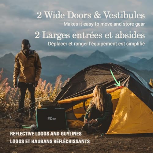 Coleman PEAK1 Premium Waterproof Backpacking Tent with Rainfly & Footprint, Lightweight Camping Tent Withstands Winds up t...
