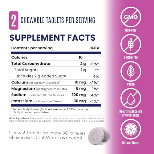 SaltStick Electrolyte FastChews - 60 Mixed Berry Chewable Tablets - Salt Tablets for Running and Hydration, Electrolyte Ch...