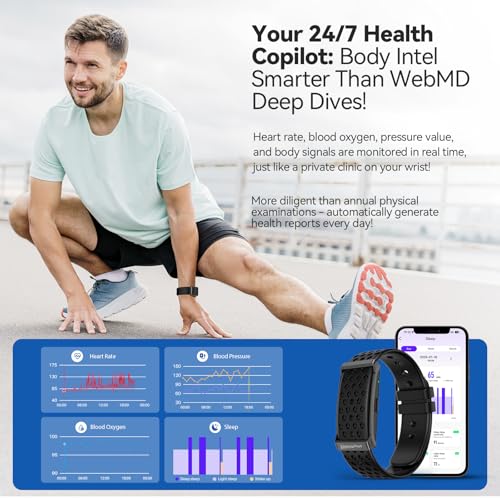 Smart Bracelet, Wearable Activity & Fitness Tracker Band, 24H Sleep Tracker, All-Day Continuous Heart Rate Blood Pressure ...